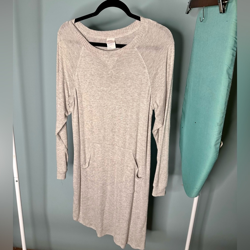 Stars Above Grey Perfectly Cozy Long Sleeve Sleep Dress / Cardigan Size M